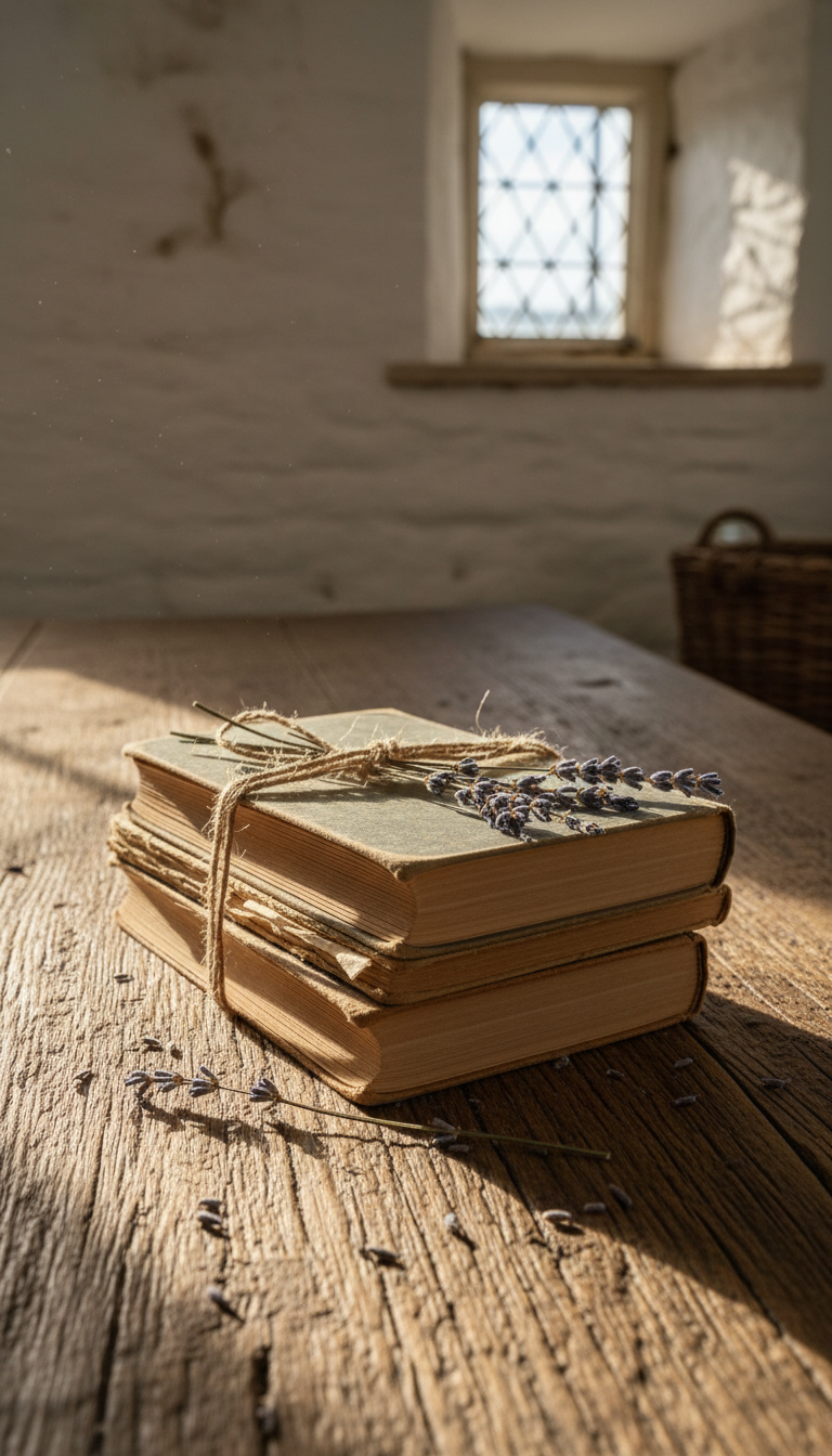 8. Books Wrapped in Twine and Lavender