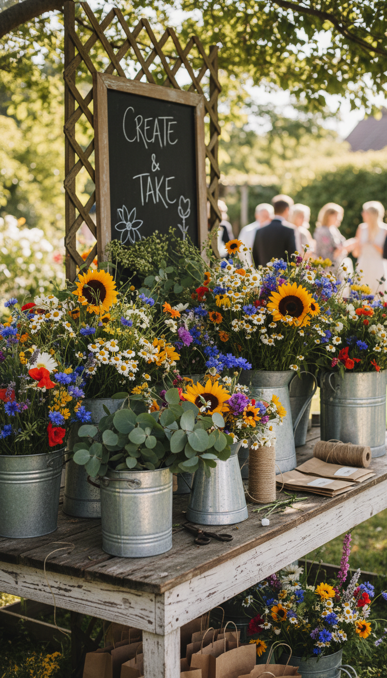1. The Rustic Farmhouse Flower Bar