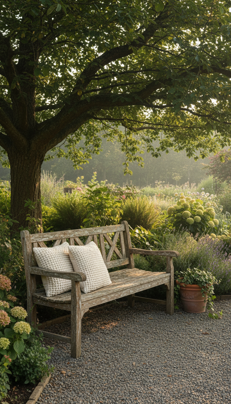 7. Create a Cozy Nook with a Reclaimed Wood Bench