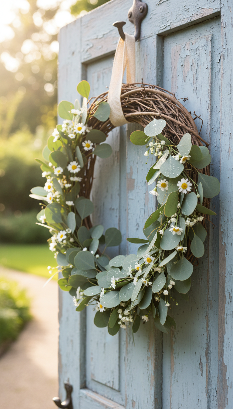 3. A Welcoming Twig & Greenery Wreath
