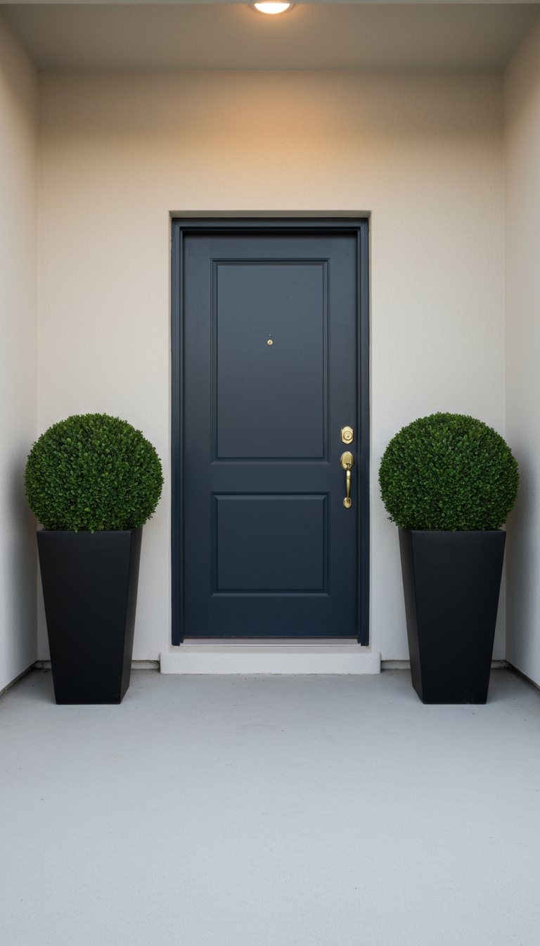 5. Frame Your Entrance with Symmetrical Planters