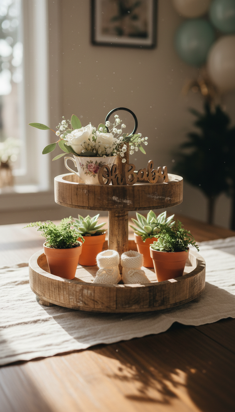 7. The Tiered Tray 'Bloom' Display