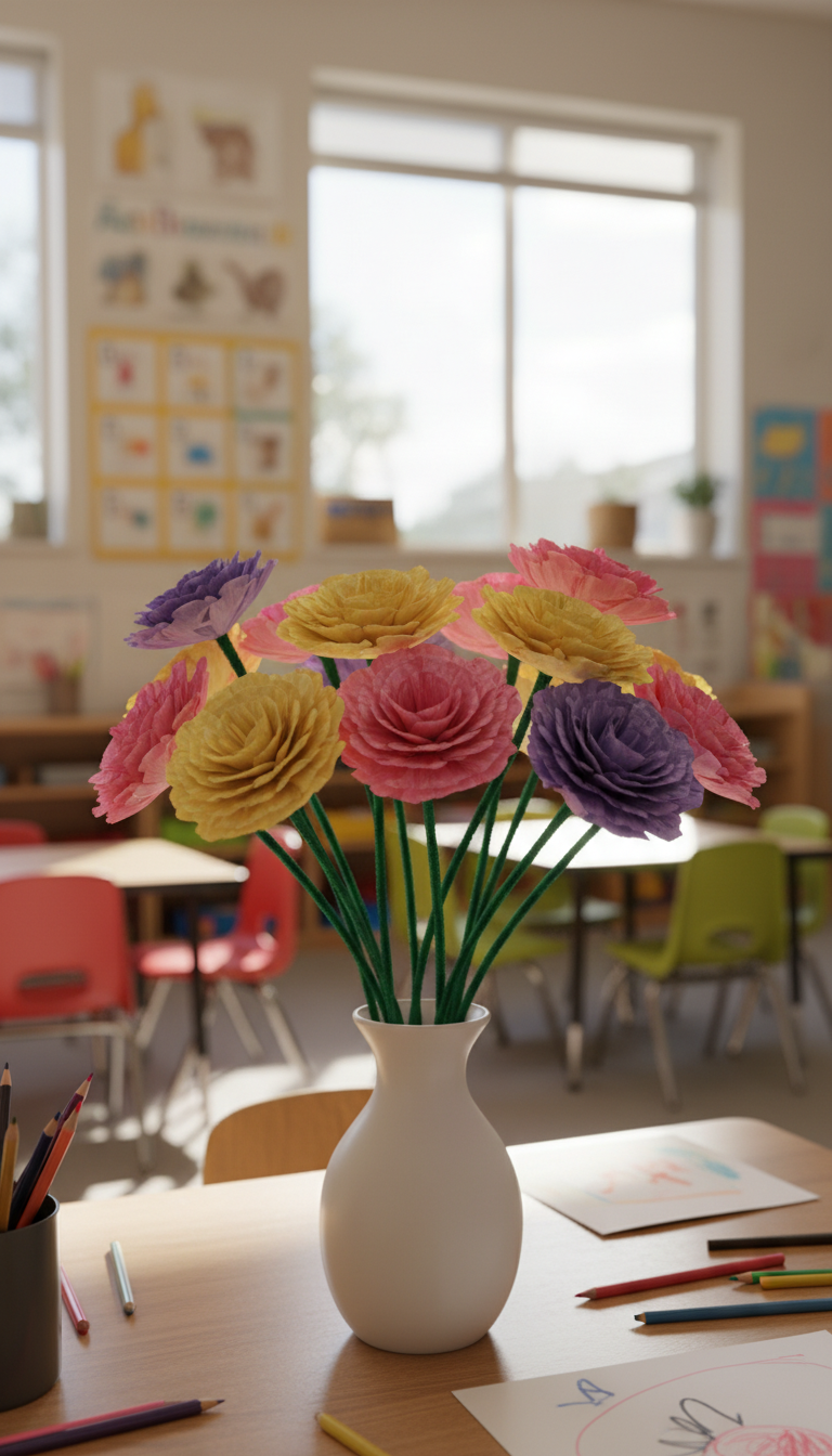6. Cheerful Tissue Paper Flower Bouquets