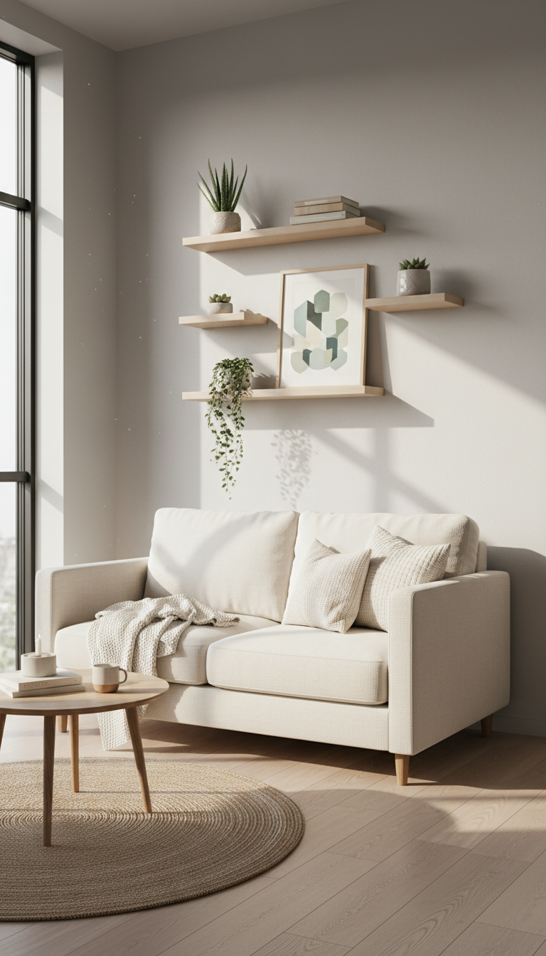 1. Go Vertical with Floating Shelves