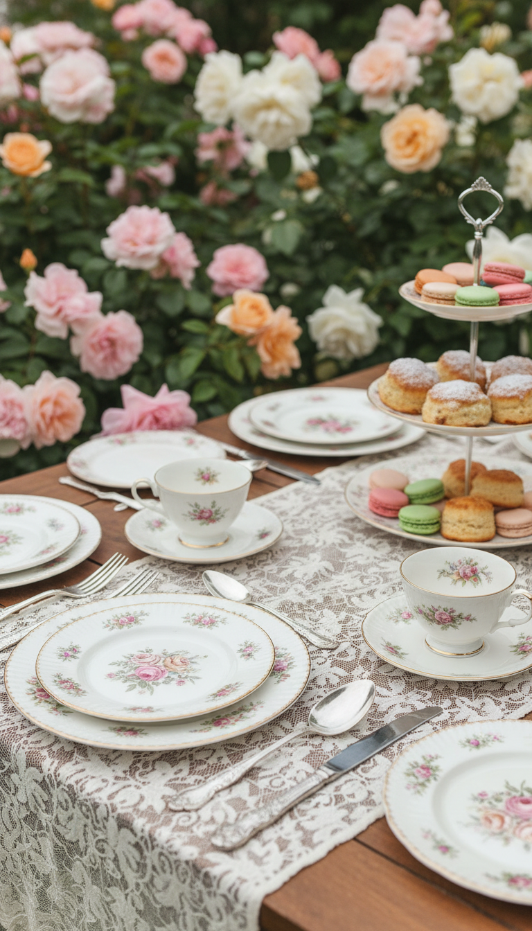 3. Vintage Elegance with Mismatched China
