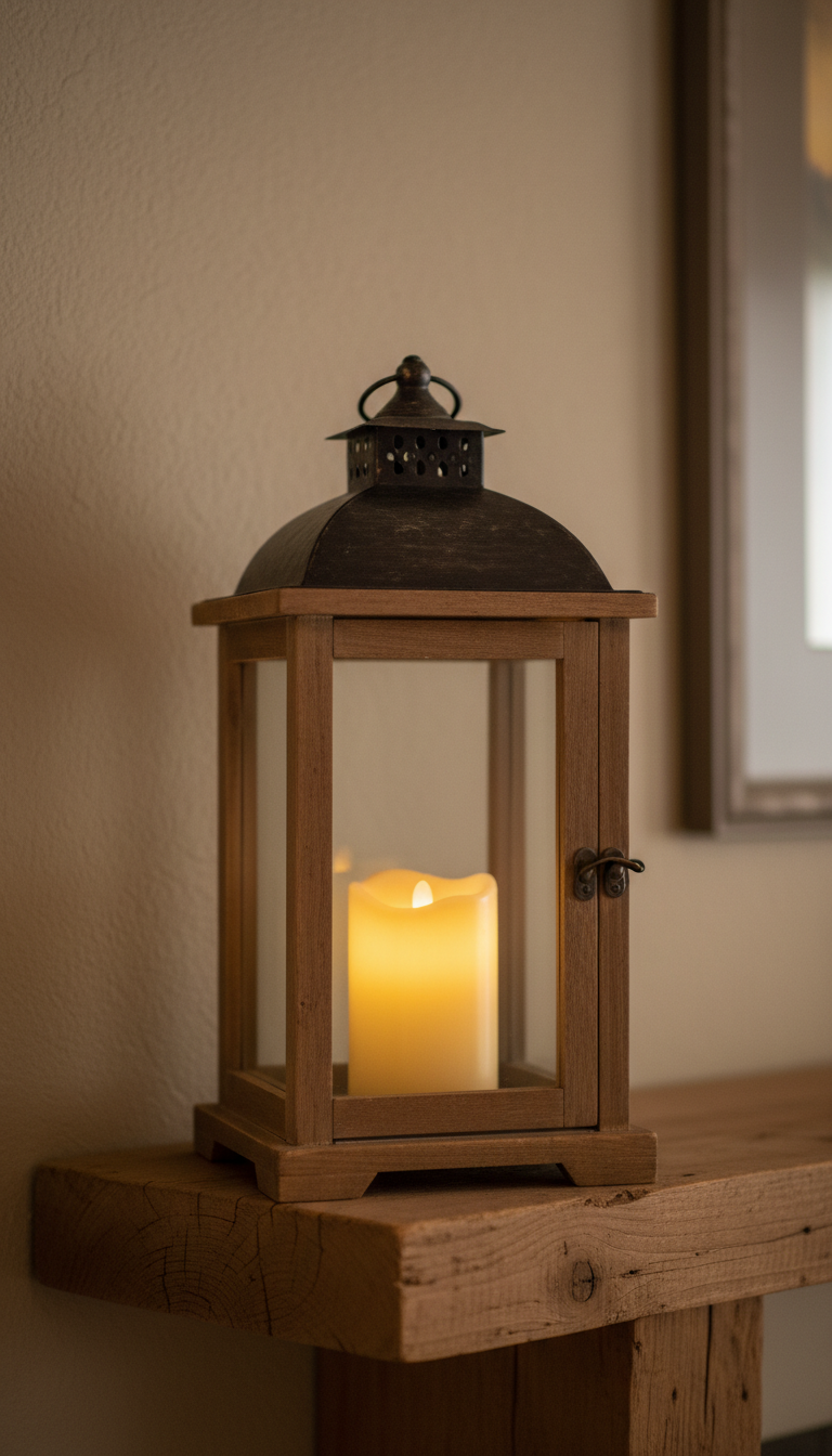 8. Candle Lanterns with a Weathered Finish