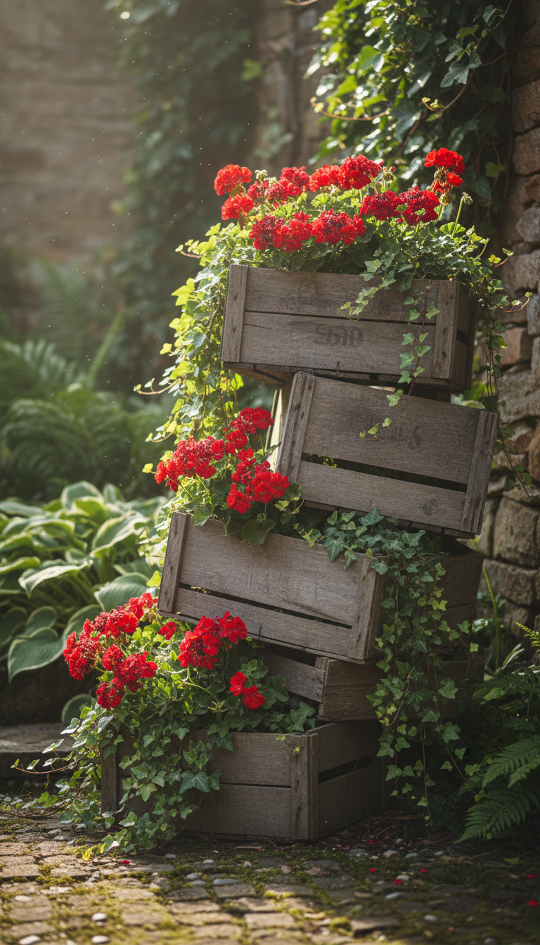 1. Embrace Timeless Charm with Weathered Wooden Crates