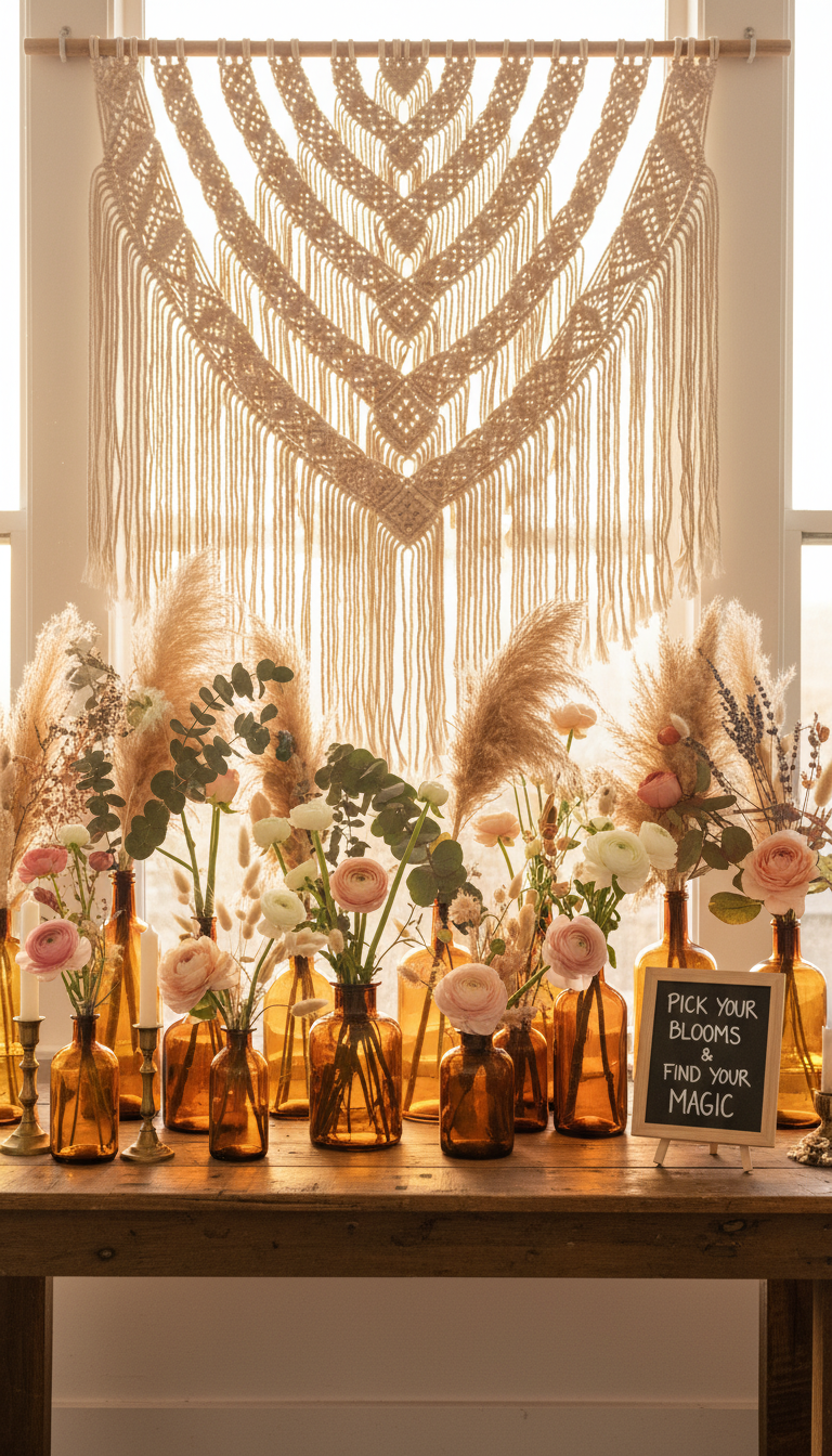 3. The Whimsical Boho Flower Bar