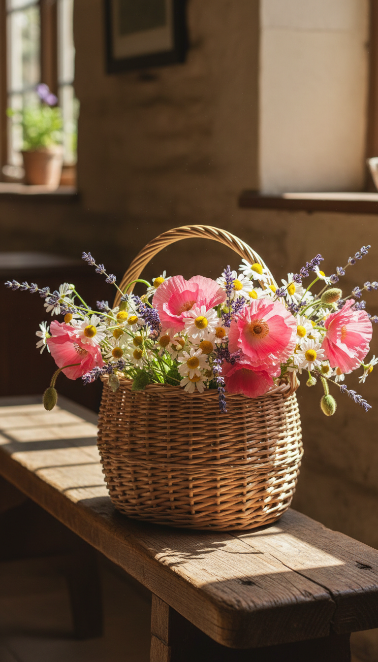 5. Wildflower Meadow in a Woven Basket