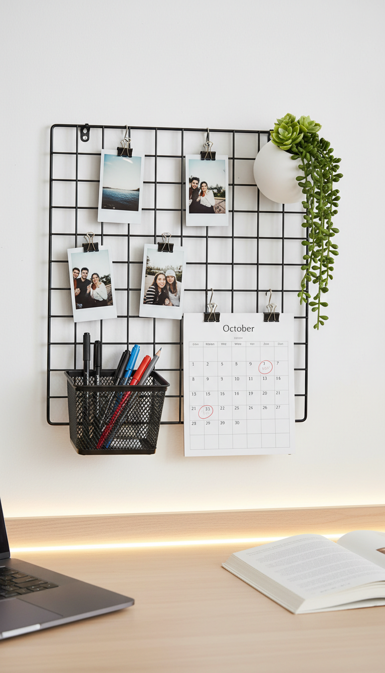 Organize in Style with a Wire Wall Grid