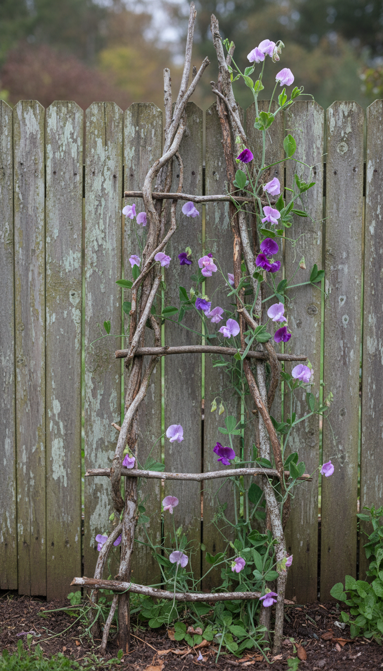 2. Rustic & Romantic DIY Branch Trellis
