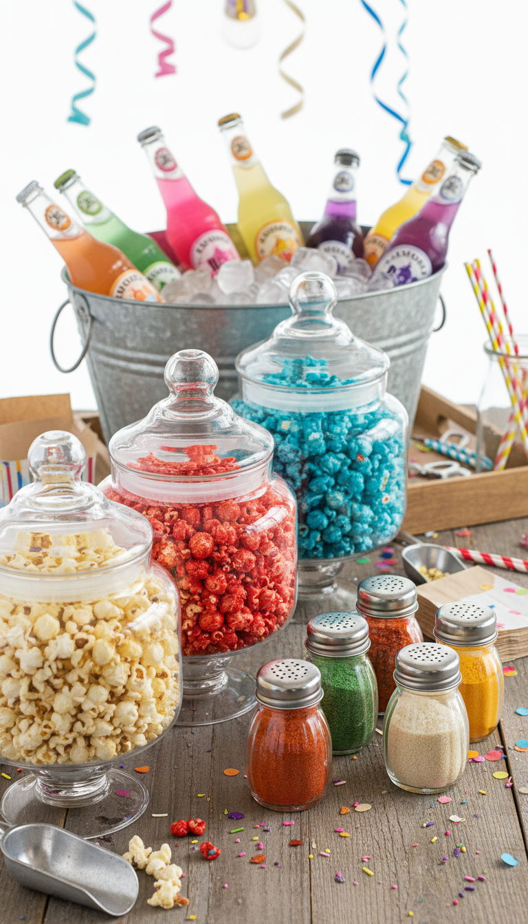 Offer a Gourmet Soda and Popcorn Bar