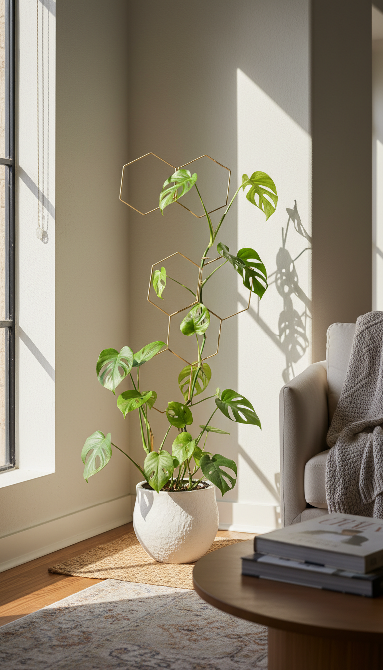 7. The Chic Indoor Houseplant Trellis