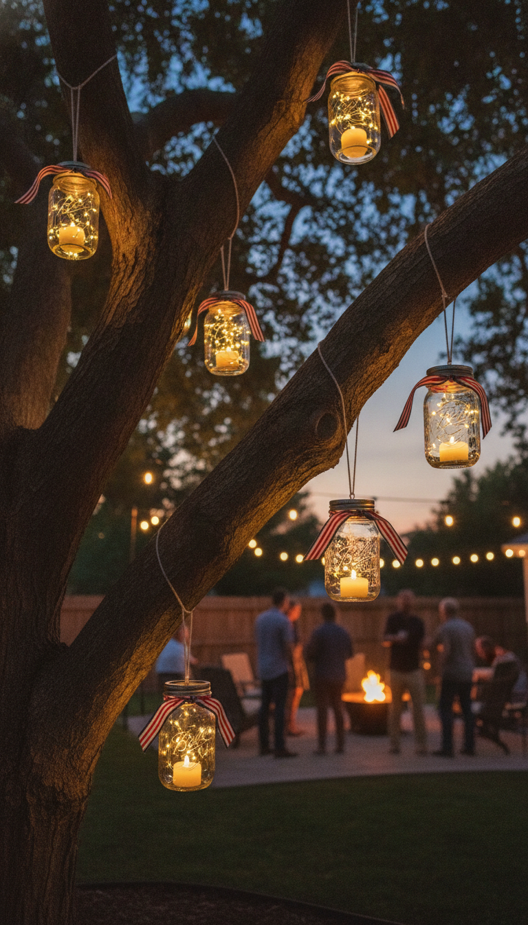 6. Illuminate the Night with Mason Jar Lanterns