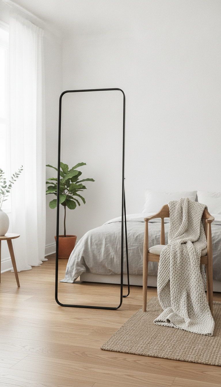 4. The Industrial Black Metal Frame Mirror