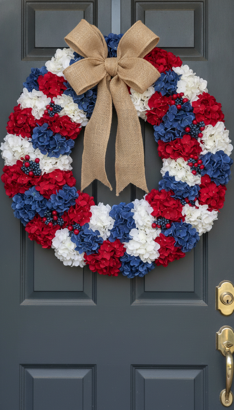 8. Welcome Guests with a Festive Patriotic Wreath