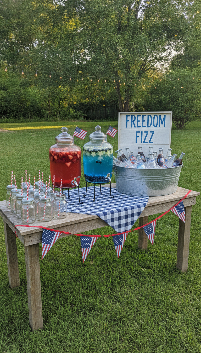 9. Set Up a Themed Backyard Drink Station