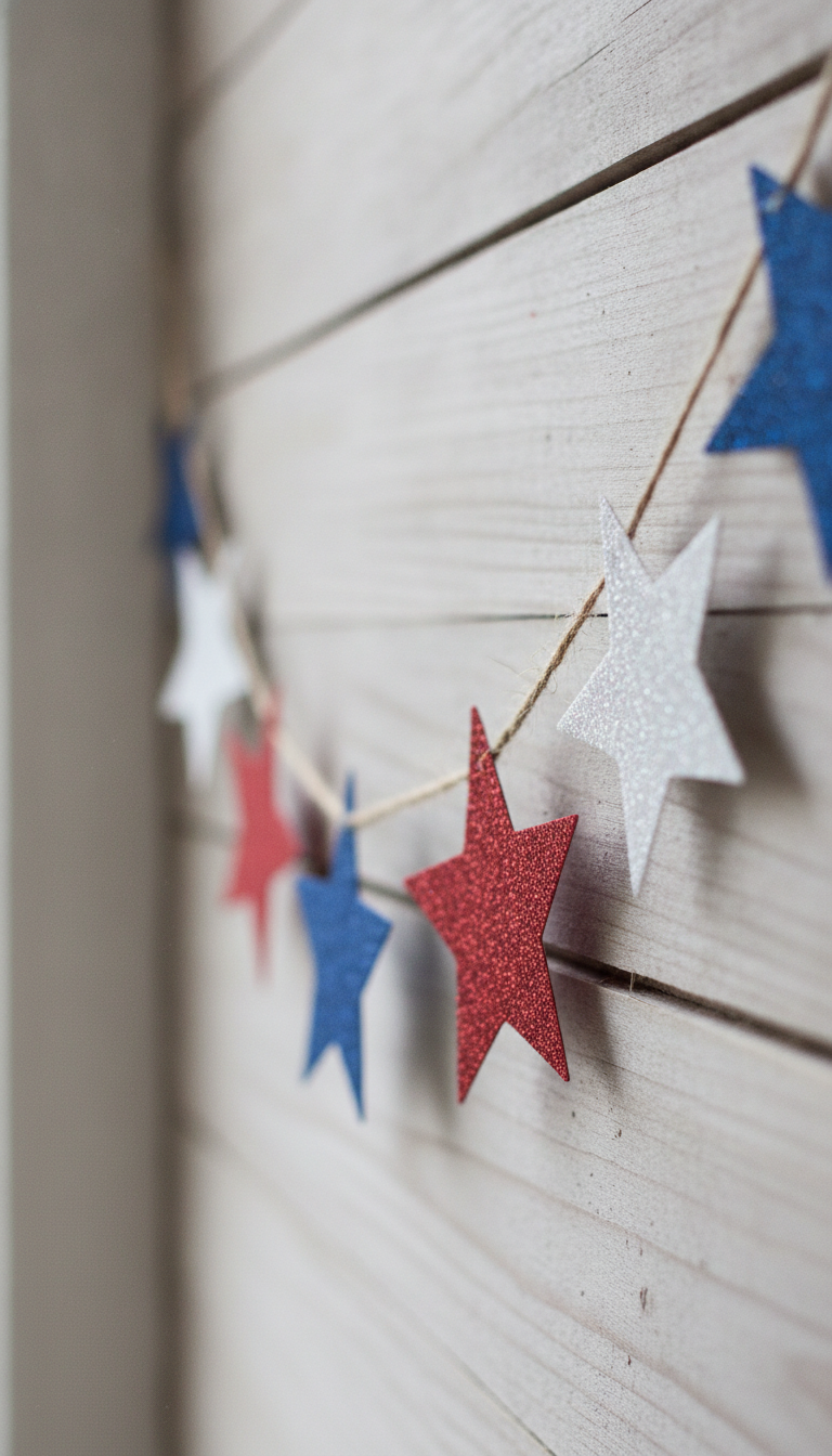 4. Hang Whimsical Star-Spangled Garland